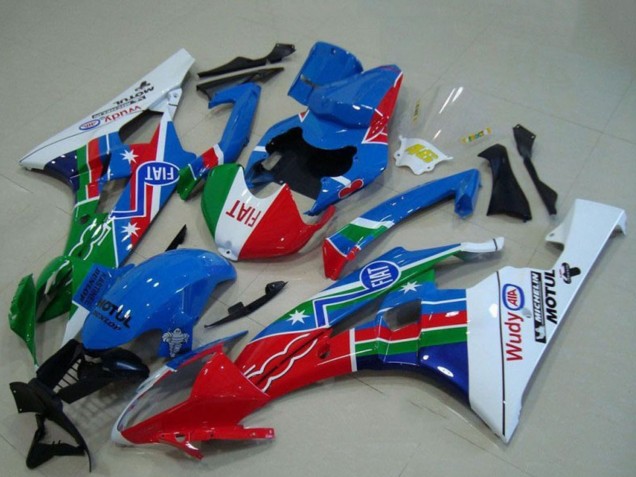 2006-2007 White Blue Red Green Fiat Motul Yamaha YZF R6 Motorcycle Fairings UK Stores