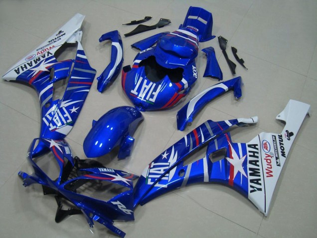 2006-2007 White Blue Fiat Motul Michelin Yamaha YZF R6 Motorcycle Fairings UK Stores