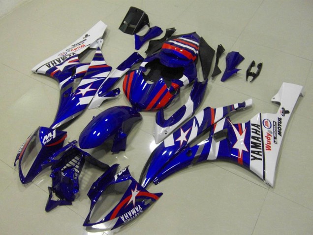 2006-2007 White Blue Red Motul Michelin Yamaha YZF R6 Motorcycle Fairings UK Stores