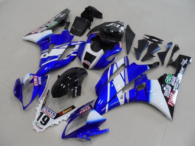 2006-2007 White Blue Glossy Black Fimer Yamalube Yamaha YZF R6 Motorcycle Fairings UK Stores