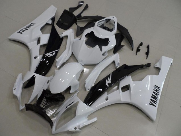 2006-2007 White Glossy Black Yamaha YZF R6 Motorcycle Fairings UK Stores