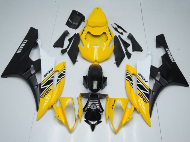 2006-2007 Yellow White Black OEM Style Yamaha YZF R6 Motorcycle Fairings UK Stores