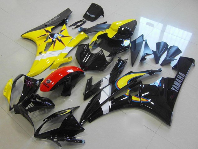 2006-2007 Yellow White Red Glossy Black Yamaha YZF R6 Motorcycle Fairings UK Stores