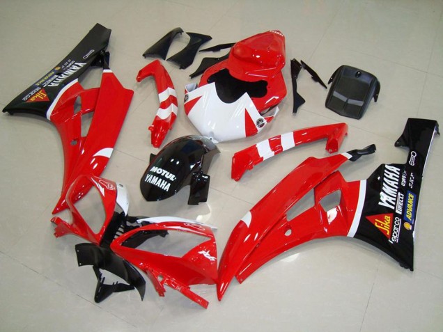 2006-2007 Red White Glossy Black Motul Yamaha YZF R6 Motorcycle Fairings UK Stores