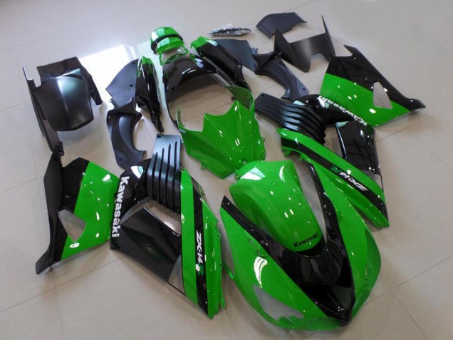 2006-2011 Green Glossy Black Kawasaki ZX14R ZZR1400 Motorcycle Fairings UK Stores