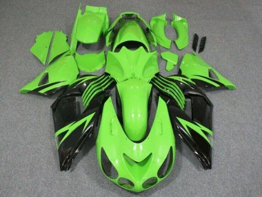2006-2011 Green Glossy Black Kawasaki ZX14R ZZR1400 Motorcycle Fairing UK Stores