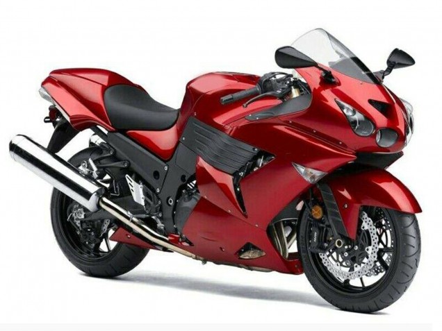 2006-2011 Red Kawasaki ZX14R ZZR1400 Motorcycle Fairings UK Stores