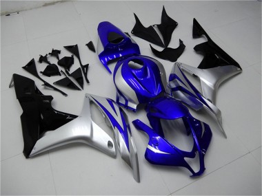 2007-2008 Silver Blue Glossy Black OEM Style Honda CBR600RR Motorcycle Fairings UK Stores