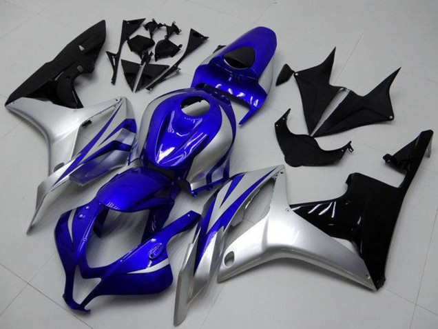 2007-2008 Silver Blue Glossy Black OEM Style Honda CBR600RR Motorcycle Fairings UK Stores