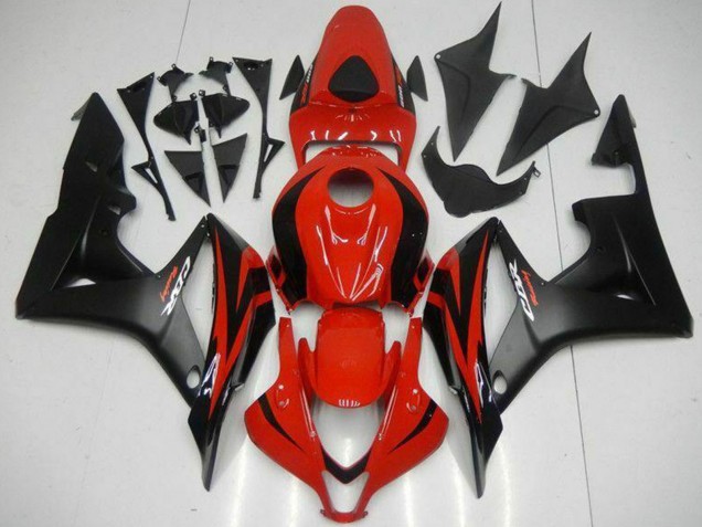 2007-2008 Red Matte Black with Decals Honda CBR600RR Motorcycle Fairings UK Stores