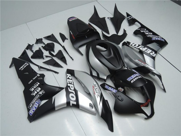 2007-2008 Matte Black Silver Grey Repsol Honda CBR600RR Motorcycle Fairings UK Stores