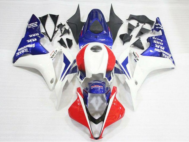 2007-2008 White Red Blue HRC Honda CBR600RR Motorcycle Fairing Kits UK Stores