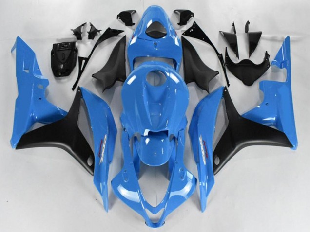 2007-2008 Light Blue Glossy Black Honda CBR600RR Motorcycle Fairing UK Stores
