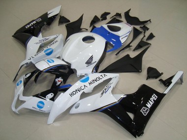 2007-2008 White Blue Glossy Black Konica Minolta Honda CBR600RR Motorcycle Fairings UK Stores