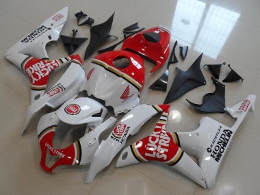 2007-2008 White Red Lucky Strike Honda CBR600RR Motorcycle Fairings UK Stores