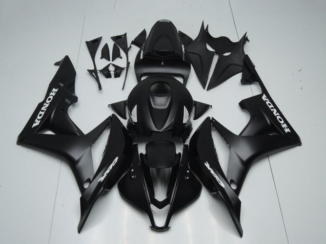 2007-2008 Matte Black White Decals Honda CBR600RR Motorcycle Fairings UK Stores