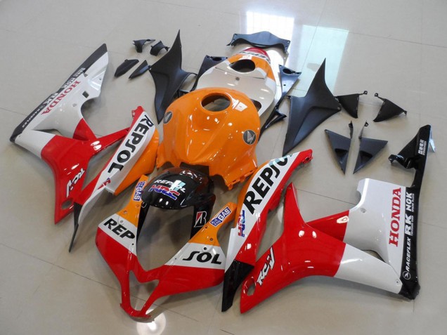 2007-2008 Orange White Red Glossy Black Repsol Honda CBR600RR Motorcycle Fairing Kits UK Stores