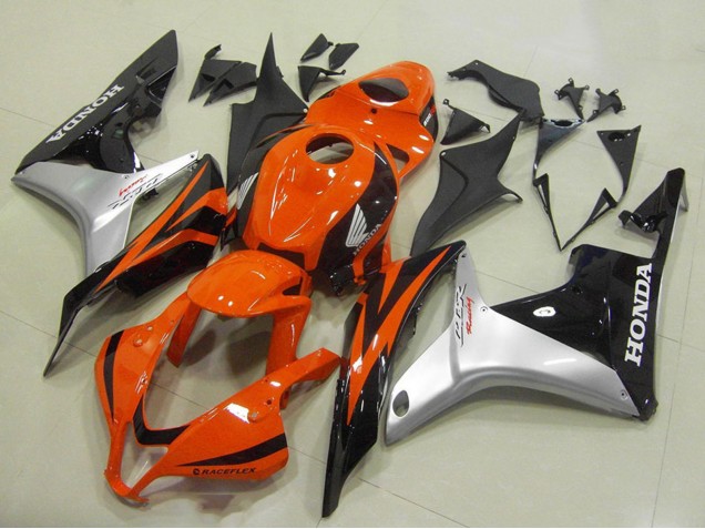 2007-2008 Silver Orange Glossy Black Honda CBR600RR Motorcycle Fairing UK Stores