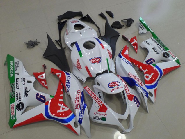 2007-2008 White Red Blue Green Pata 6 Honda CBR600RR Motorcycle Fairings UK Stores