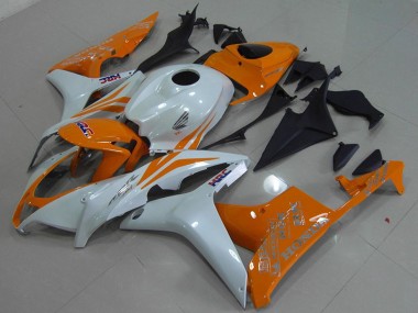 2007-2008 White Orange HRC Honda CBR600RR Motorcycle Fairing UK Stores