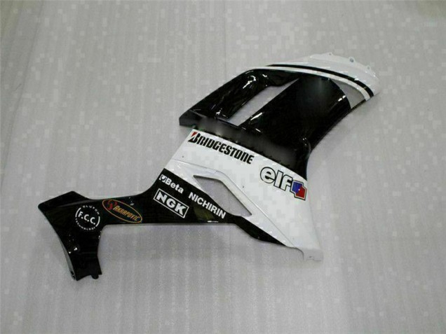 2007-2008 Black White Kawasaki ZX6R Motorcycle Fairings UK Stores