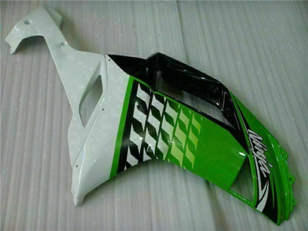 2007-2008 Green White Ninja Kawasaki ZX6R Motorcycle Fairings UK Stores