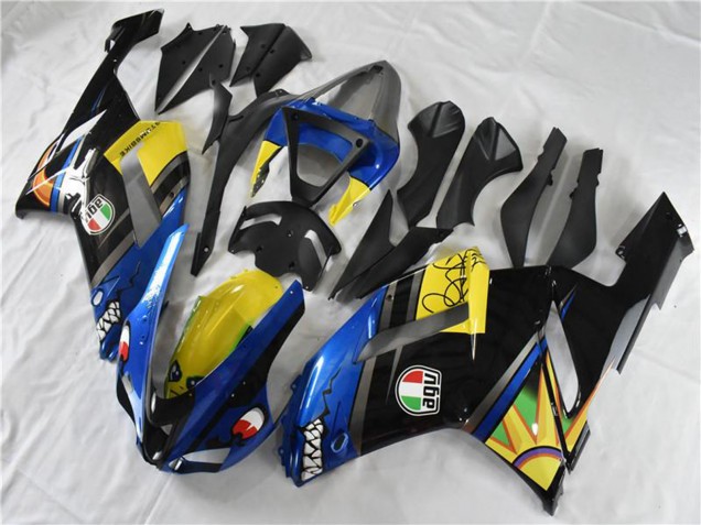 2007-2008 Blue Shark Kawasaki ZX6R Motorcycle Fairings UK Stores