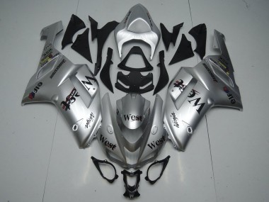 2007-2008 Silver West Kawasaki ZX6R Motorcycle Fairings UK Stores