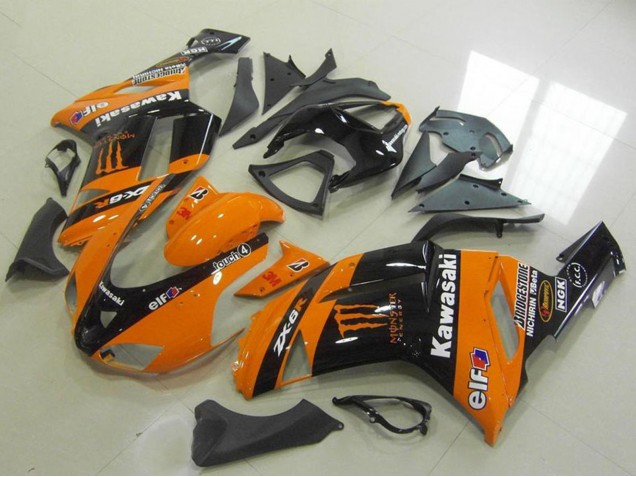 2007-2008 Orange Monster Kawasaki ZX6R Motorcycle Fairings UK Stores