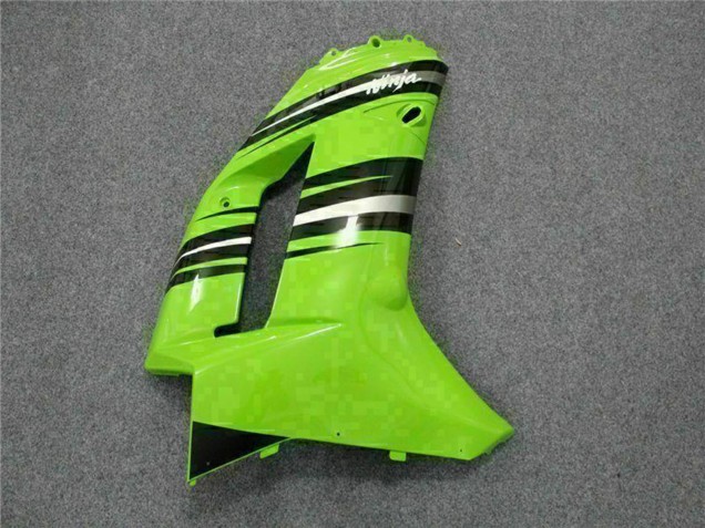 2007-2008 Green Black Kawasaki ZX6R Motorcycle Fairing Kits UK Stores