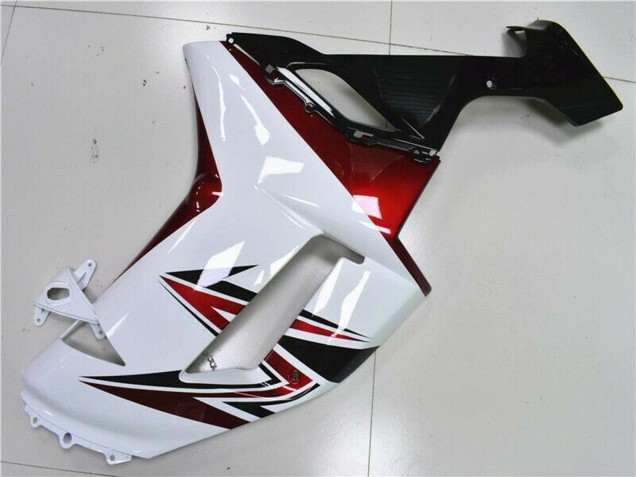 2007-2008 White Black Red Kawasaki ZX6R Motorcycle Fairings UK Stores