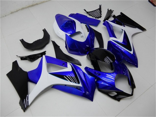 2007-2008 White Blue Black No Decal Suzuki GSXR 1000 Motorcycle Fairings UK Stores