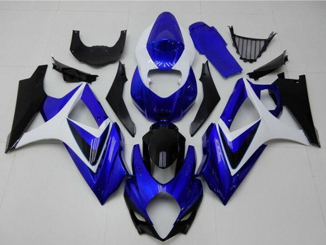 2007-2008 White Blue Black No Decal Suzuki GSXR 1000 Motorcycle Fairings UK Stores