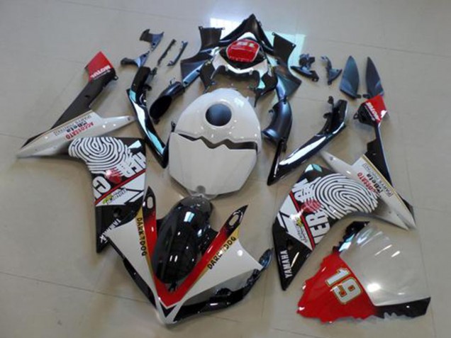 2007-2008 White Red Black Yellow Dark Dog Yamaha YZF R1 Motorcycle Fairings UK Stores