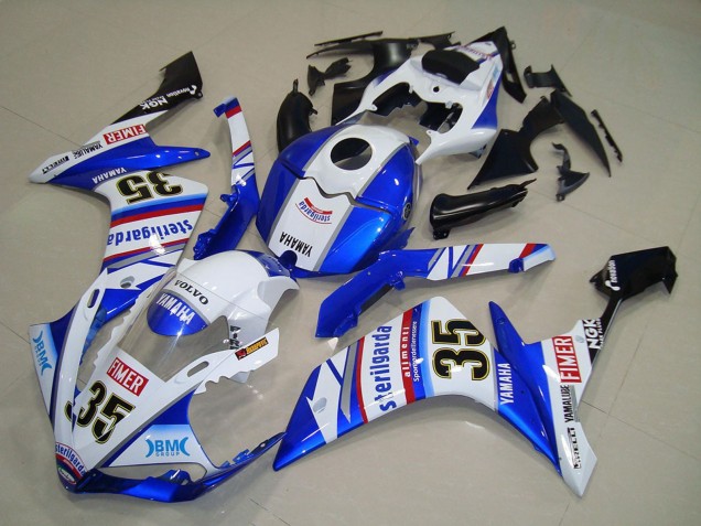 2007-2008 White Blue Red Black Volvo Sterilgarda Yamalube Fimer 35 Yamaha YZF R1 Motorcycle Fairings UK Stores