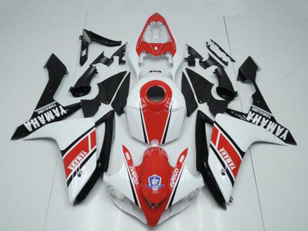2007-2008 White Red Glossy Black Yamaha YZF R1 Motorcycle Fairings UK Stores