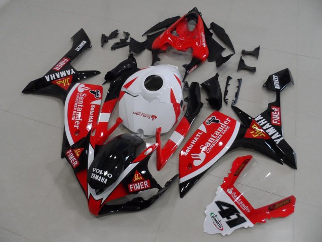 2007-2008 Red White Black Volvo Fimer Santander Yamaha YZF R1 Motorcycle Fairings UK Stores