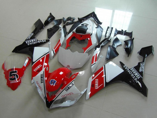 2007-2008 White Red Black Petronas Goxel Yamaha YZF R1 Motorcycle Fairings UK Stores