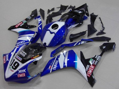 2007-2008 White Blue Black Volvo Fimer Yamaha YZF R1 Motorcycle Fairings UK Stores