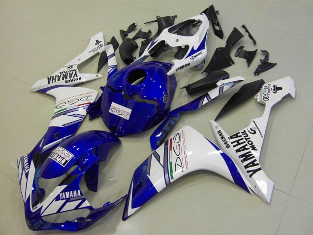 2007-2008 White Blue Becker Motul Yamaha YZF R1 Motorcycle Fairings UK Stores