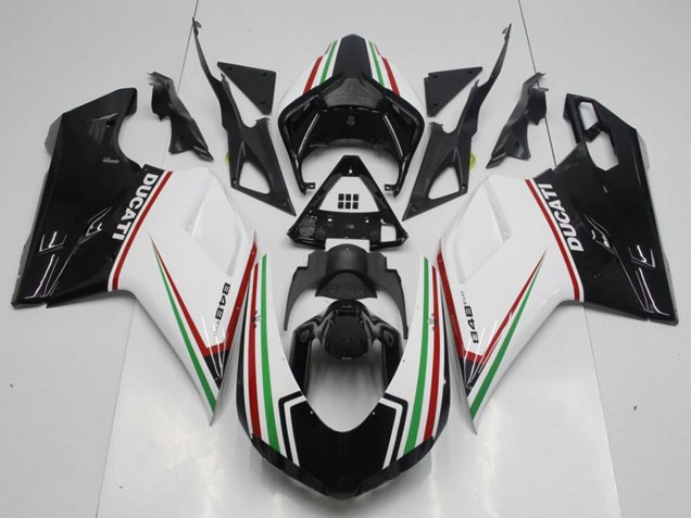 2007-2014 White Red Green Glossy Black Ducati 848 Motorcycle Fairing Kits UK Stores