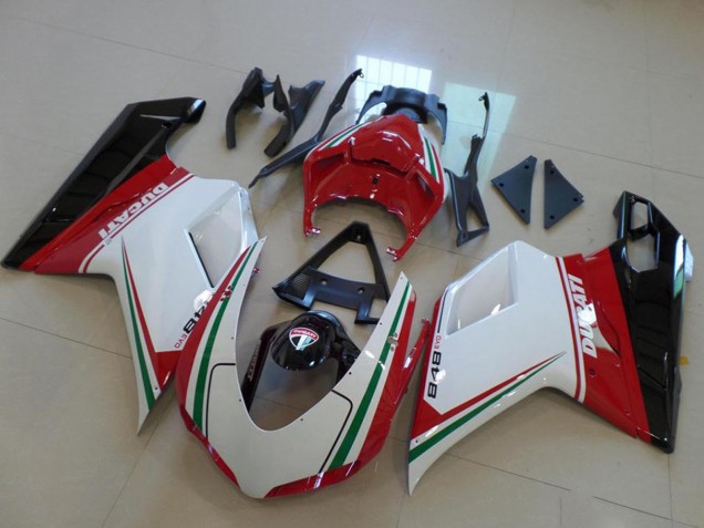 2007-2014 White Red Green Glossy Black Ducati 848 Motorcycle Fairing UK Stores