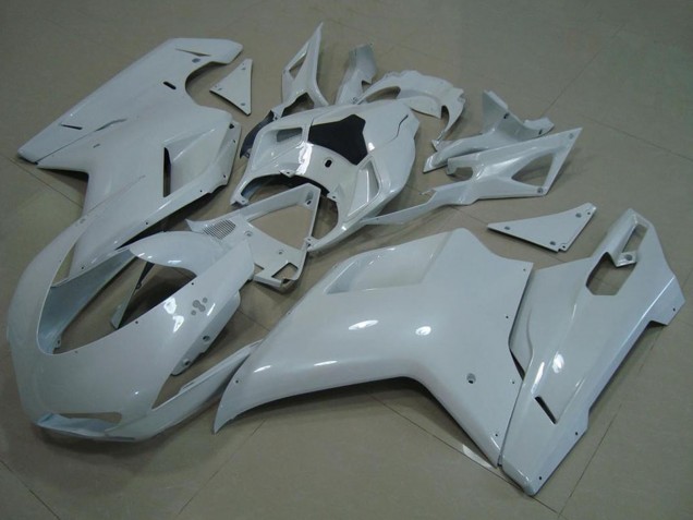 2007-2014 Glossy White Ducati 848 1098 1198 Motorcycle Fairings UK Stores