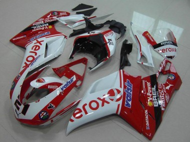2007-2014 White Red Glossy Black Valsir Xerox OEM Style 21 Ducati 848 1098 1198 Motorcycle Fairing UK Stores