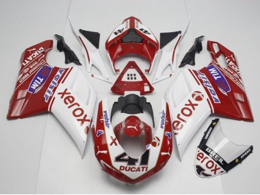 2007-2014 White Red Glossy Black Valsir Xerox OEM Style 41 Ducati 848 1098 1198 Motorcycle Fairings UK Stores
