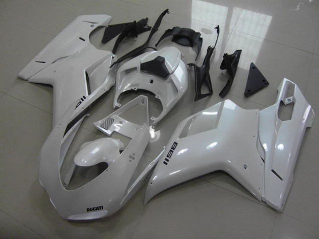 2007-2014 Glossy White Ducati 1198 Motorcycle Fairings UK Stores