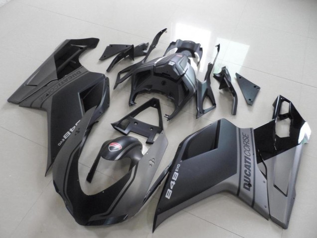 2007-2014 Grey Matte Black Ducati 848 Motorcycle Fairings UK Stores