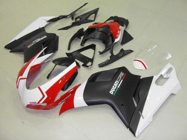 2007-2014 White Red Matte Black Corse Ducati 1098 Motorcycle Fairings UK Stores