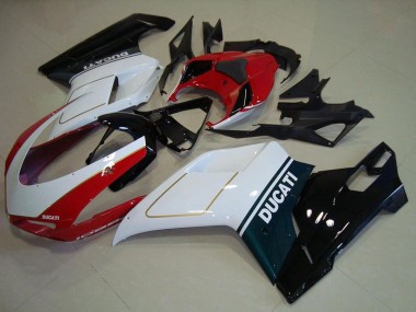 2007-2014 White Red Glossy Black Ducati 1098 Motorcycle Fairing UK Stores
