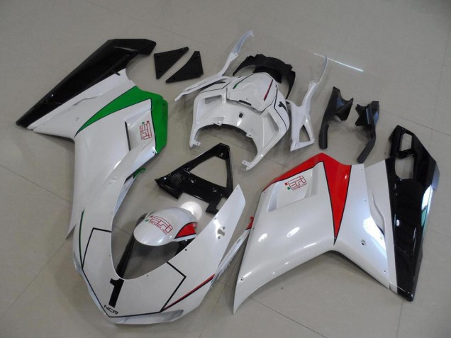 2007-2014 Glossy White Red Green Glossy Black Ducati 848 1098 1198 Motorcycle Fairings UK Stores